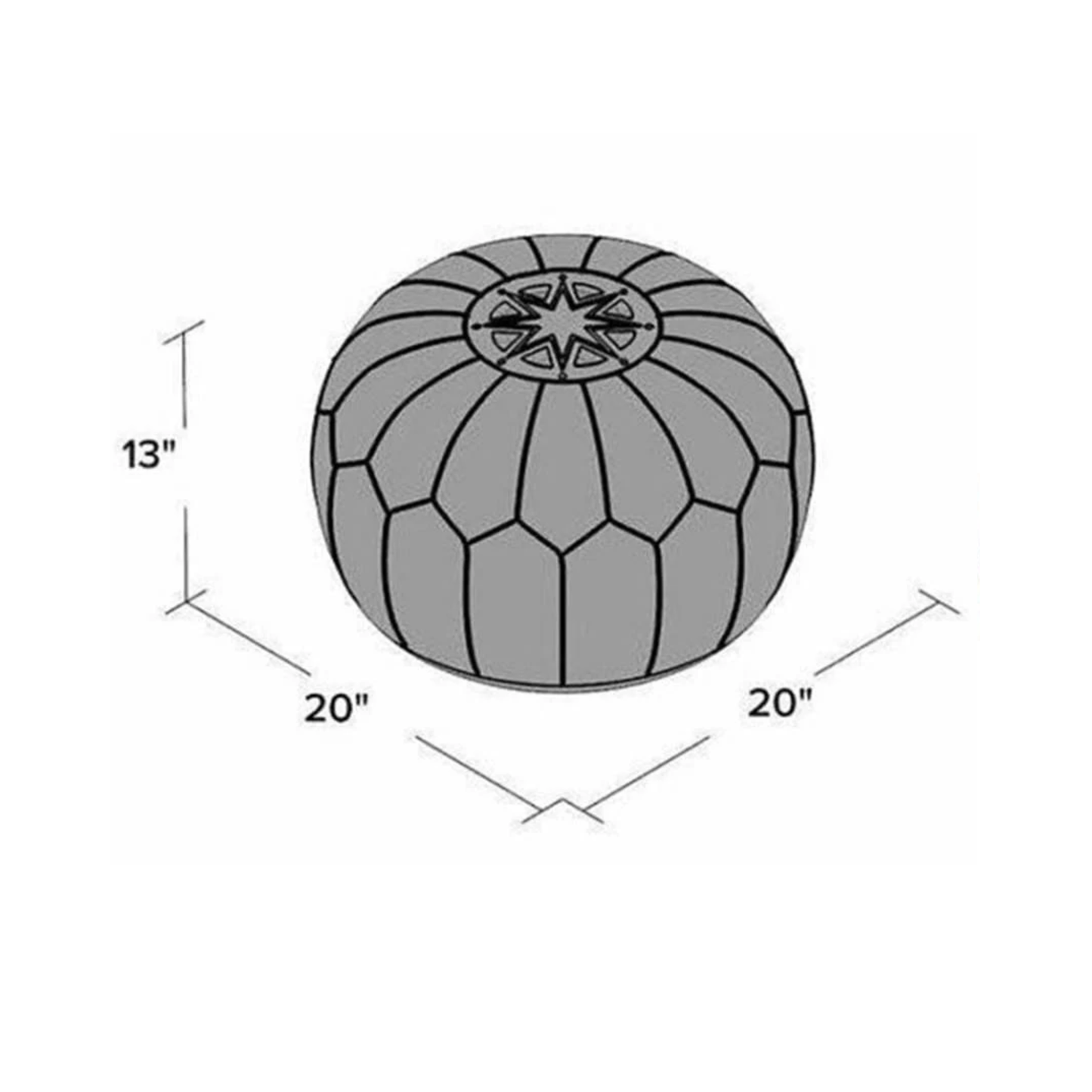 Moroccan Leather Ottoman - Tan